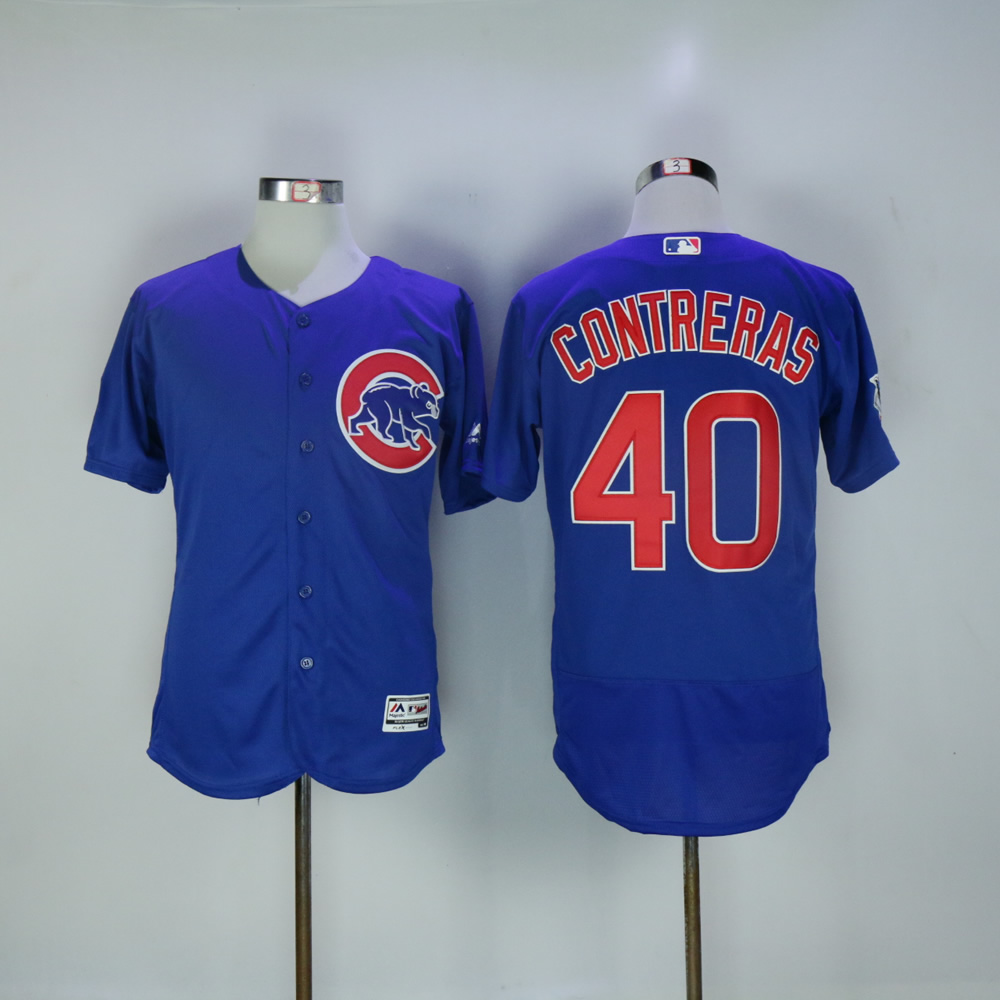 Men Chicago Cubs 40 Contreras Blue MLB Jerseys